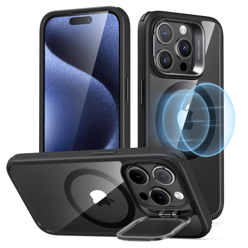 ESR for iPhone 17 Pro Case with Stash Stand, Compatible with MagSafe, Military-Grade Drop Protection Magnetic Phone Case for iPhone 17 Pro, Scratch-Resistant Back Cover, Clear